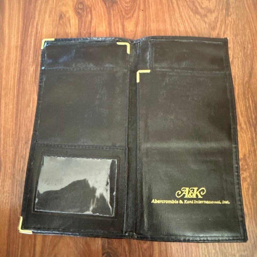 Abercrombie & kent luxury travel vintage genuine leather large billfold travel p